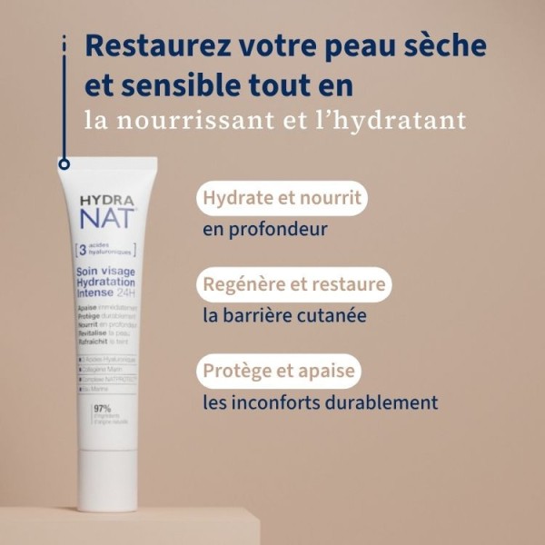 Hydranat : Soin visage apaisant peau sèche & sensible