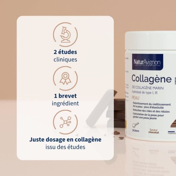 Collagène Peau Saveur Chocolat - Complément beauté peau