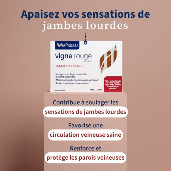Vigne rouge - Ampoules circulation veineuse